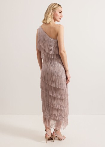 Phase Eight Amity Fringe Dress Pink Canada | HATZXV-390